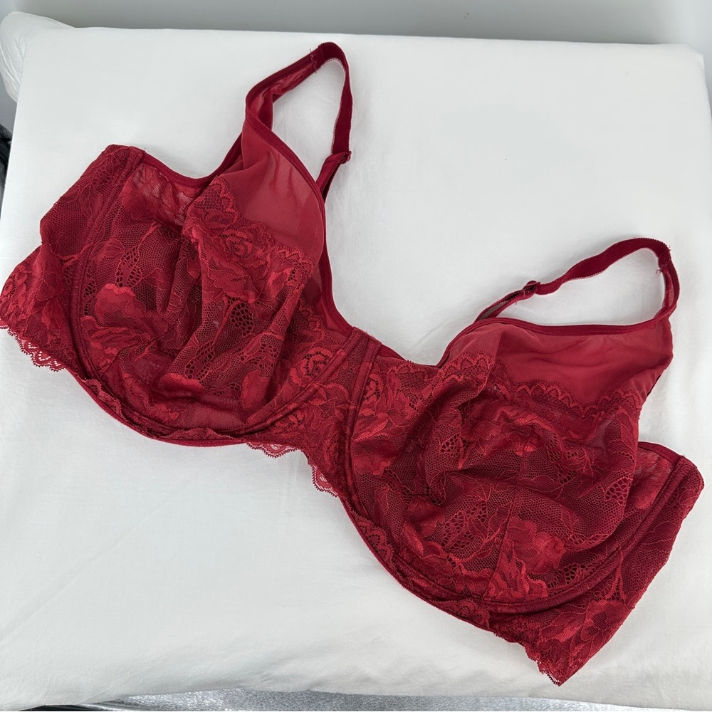 Women’s Torrid Red Lace Unlocked Ned Balconette Bra 48 DDD